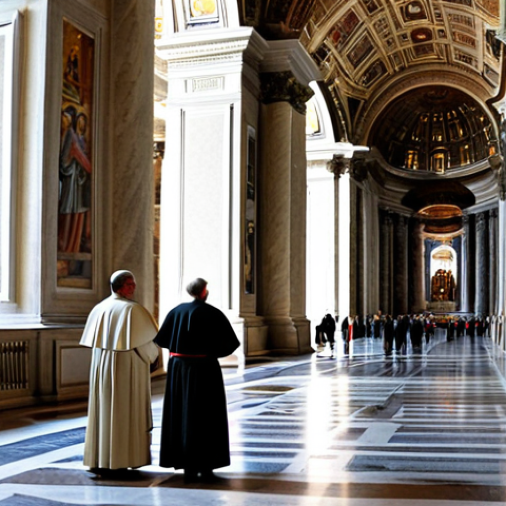 **Prompt:** "Interior of the St. Peter's Basilica in Vatican City, showcasing its grand architecture and Renaissance art, worshippers in modest attire, bathed in soft light, perfect anatomy, correct proportions, safe for work, appropriate content, fully clothed, professional photography, high quality."